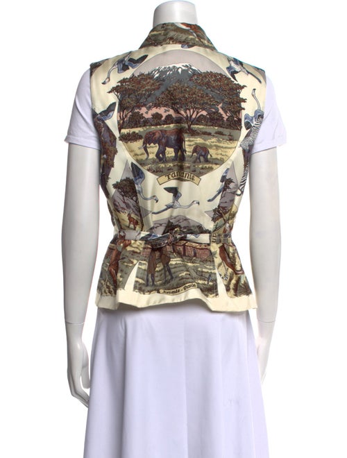 Hermès Silk Printed Button-Up Top