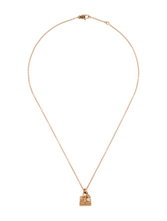 Hermès 18K Diamond Amulettes Kelly Pendant Necklace