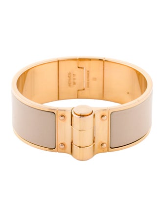 Hermès Wide Enamel Hinged Bangle Bracelet