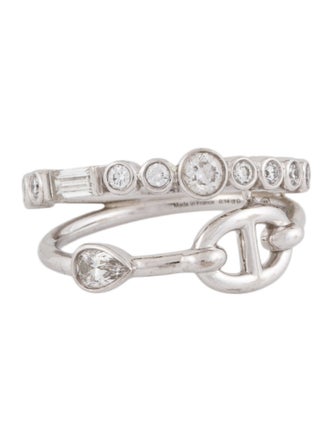 Hermès 18K Diamond Chaine d'ancre Chaos Fancy Ring