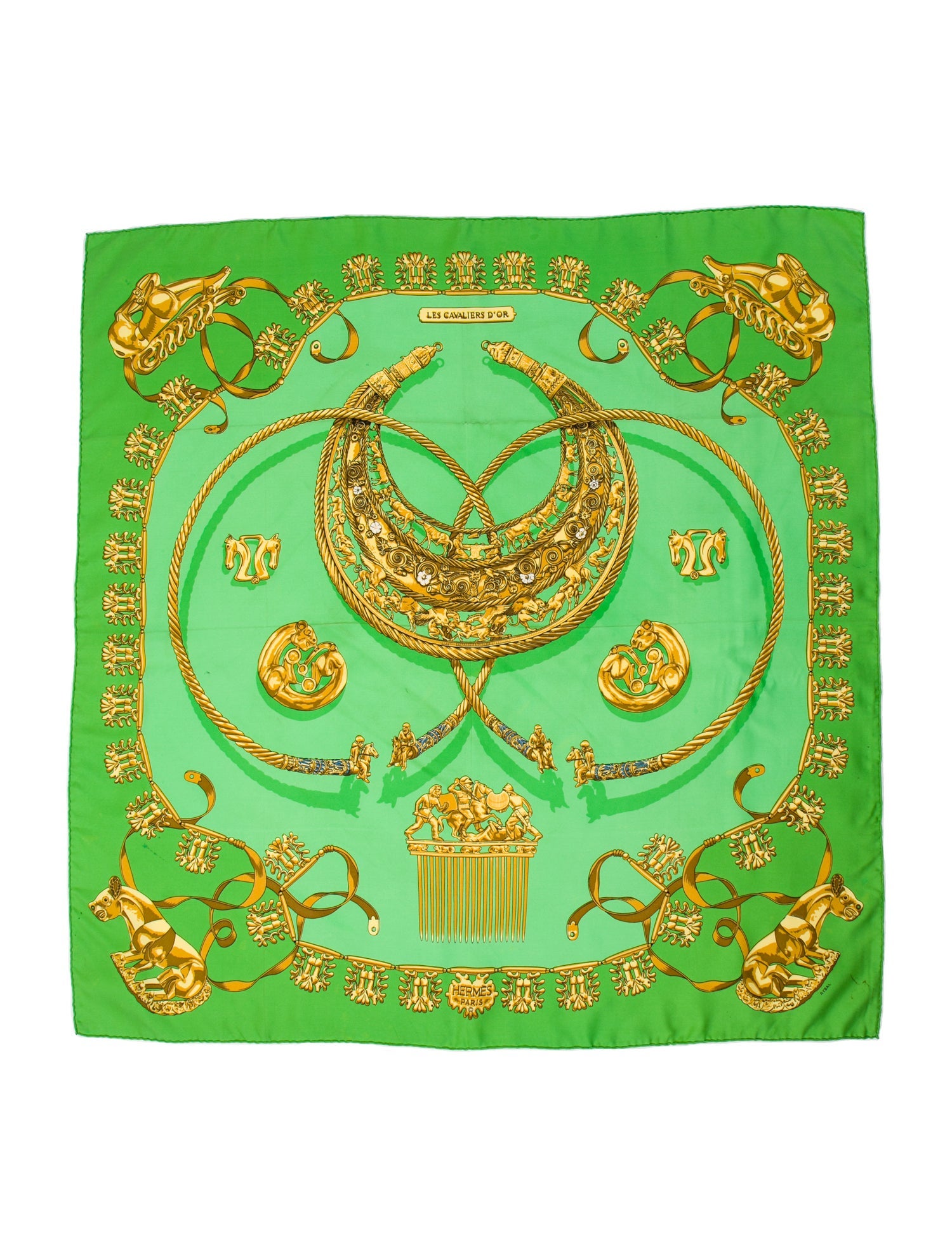 Hermès Les Cavaliers d'Or Silk Scarf
