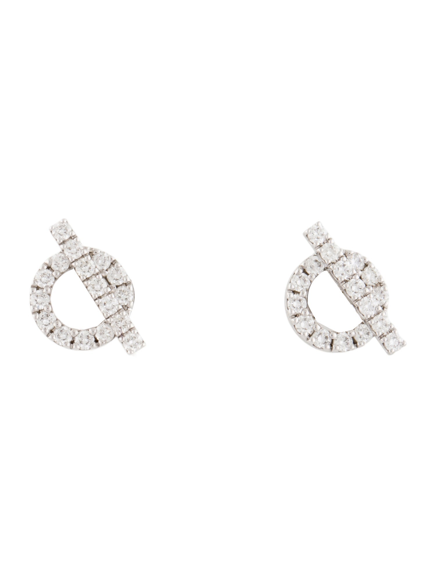 Hermès 18K Diamond Finesse Stud Earrings
