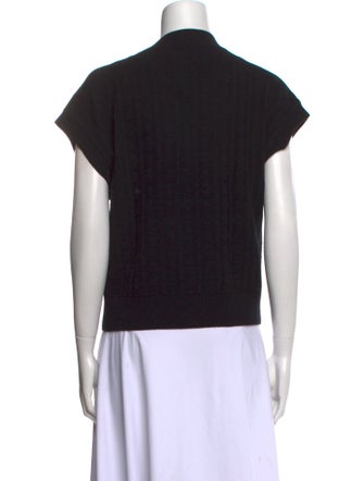 Hermès V-Neck Short Sleeve Virgin Wool Sweater
