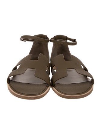 Hermès Epsom Santorini H Logo Sandals