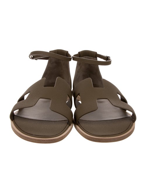 Hermès Epsom Santorini H Logo Sandals