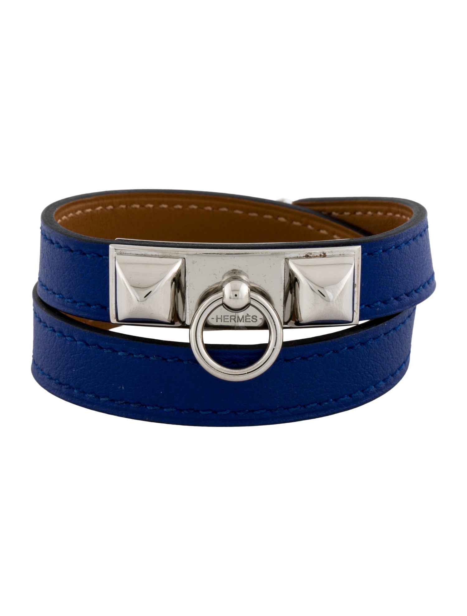 Hermès Leather Rivale Double Tour Wrap Bracelet