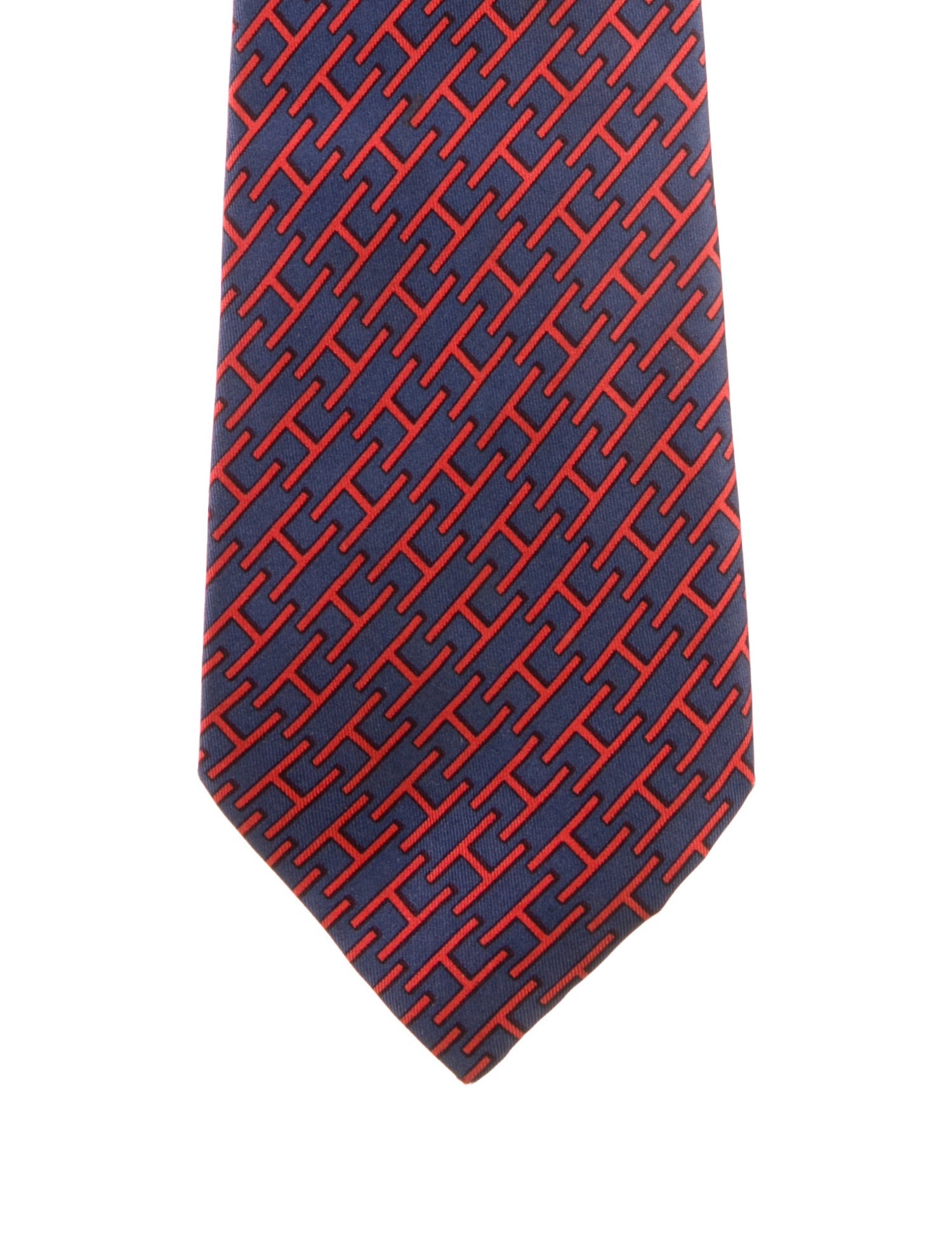Hermès Silk tie with Hermès H print.