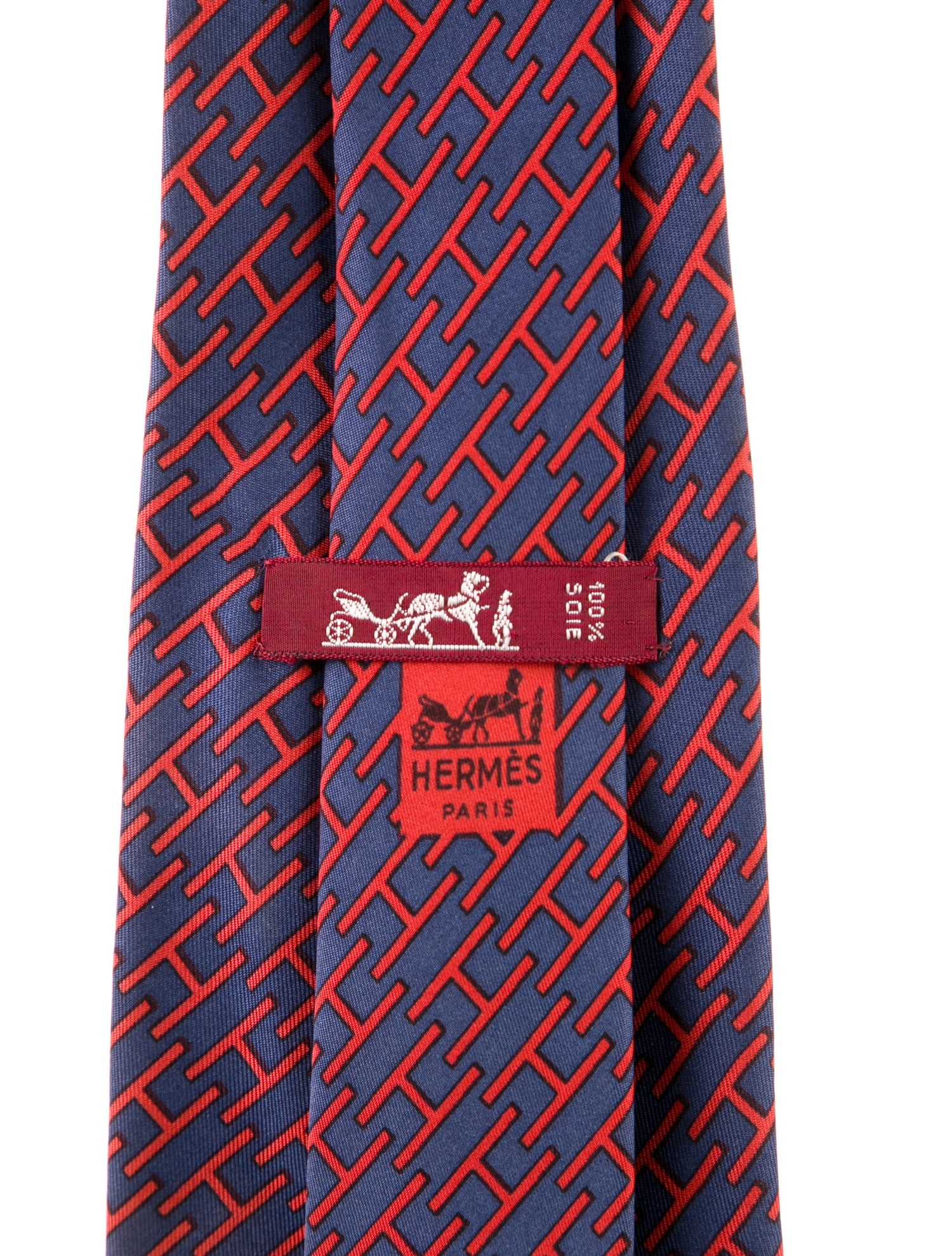 Hermès Silk tie with Hermès H print.