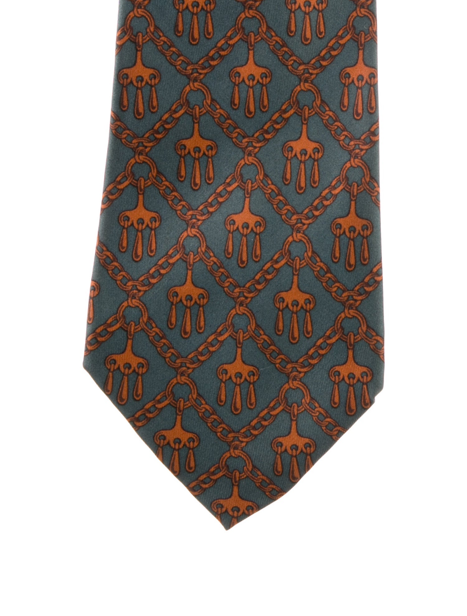 Hermès Silk pattern print tie.