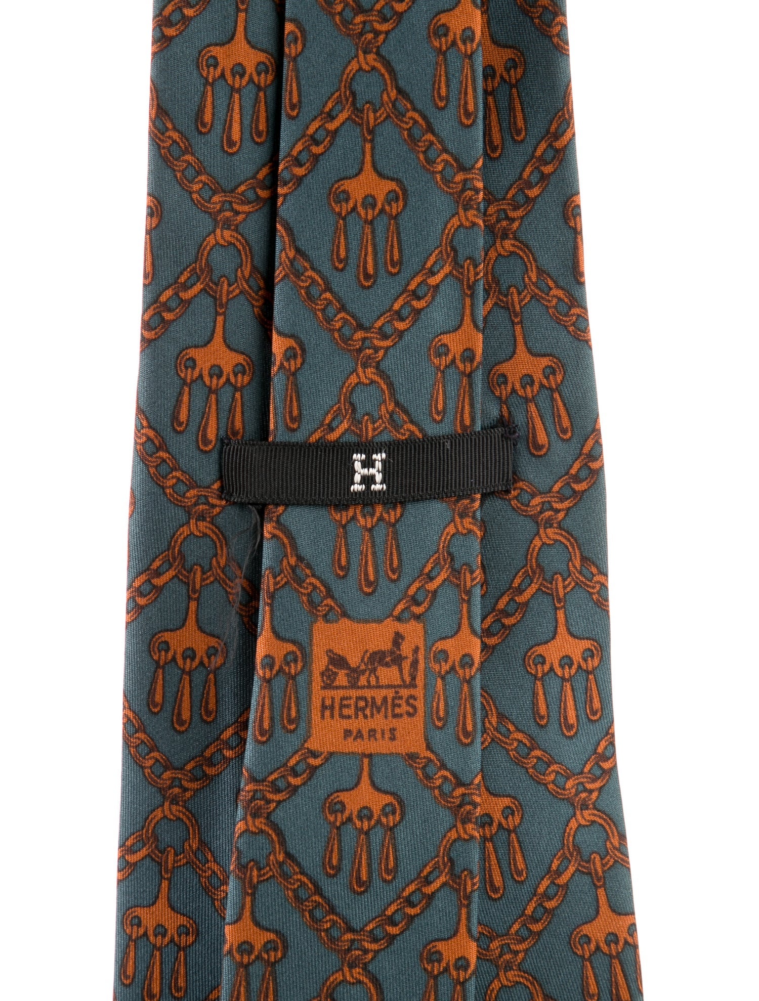 Hermès Silk pattern print tie.