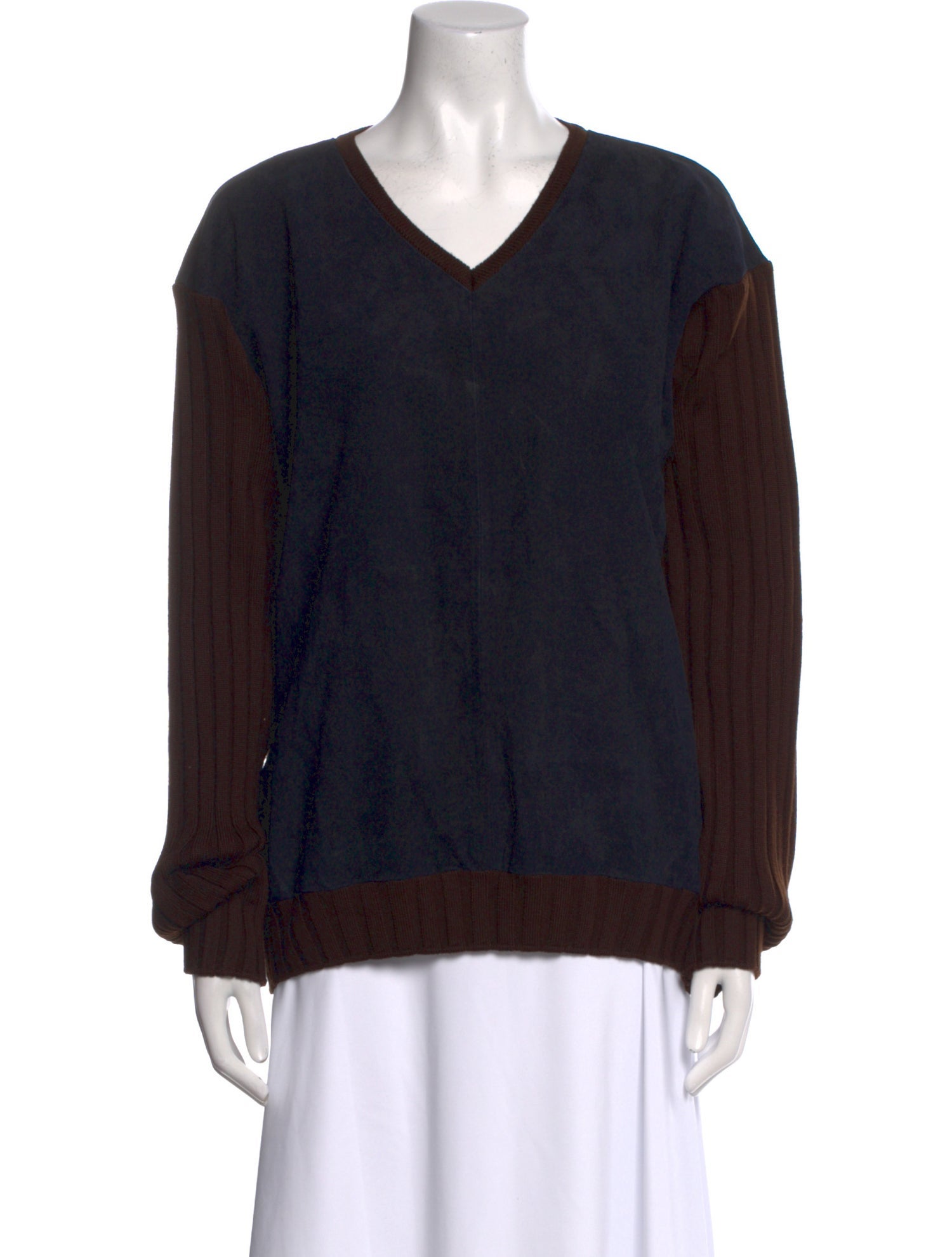 Hermès Lambskin Colorblock Pattern Sweatshirt