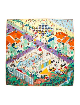 Hermès on The Beach Silk Scarf