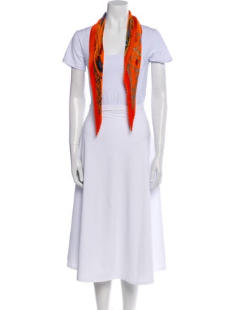 Hermès Céramique Ottomane Silk Plissé Scarf