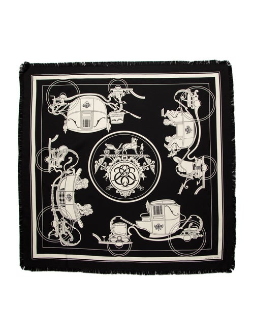 Hermès Ex-Libris Fringed 80cm Scarf Silk Scarf