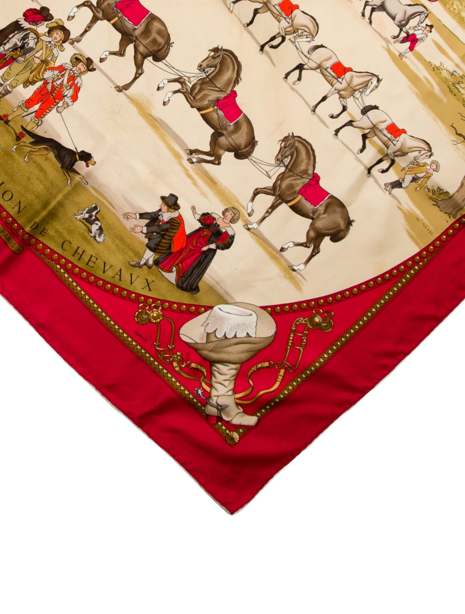 Hermès 1642 Presentation De Chevaux Silk Scarf