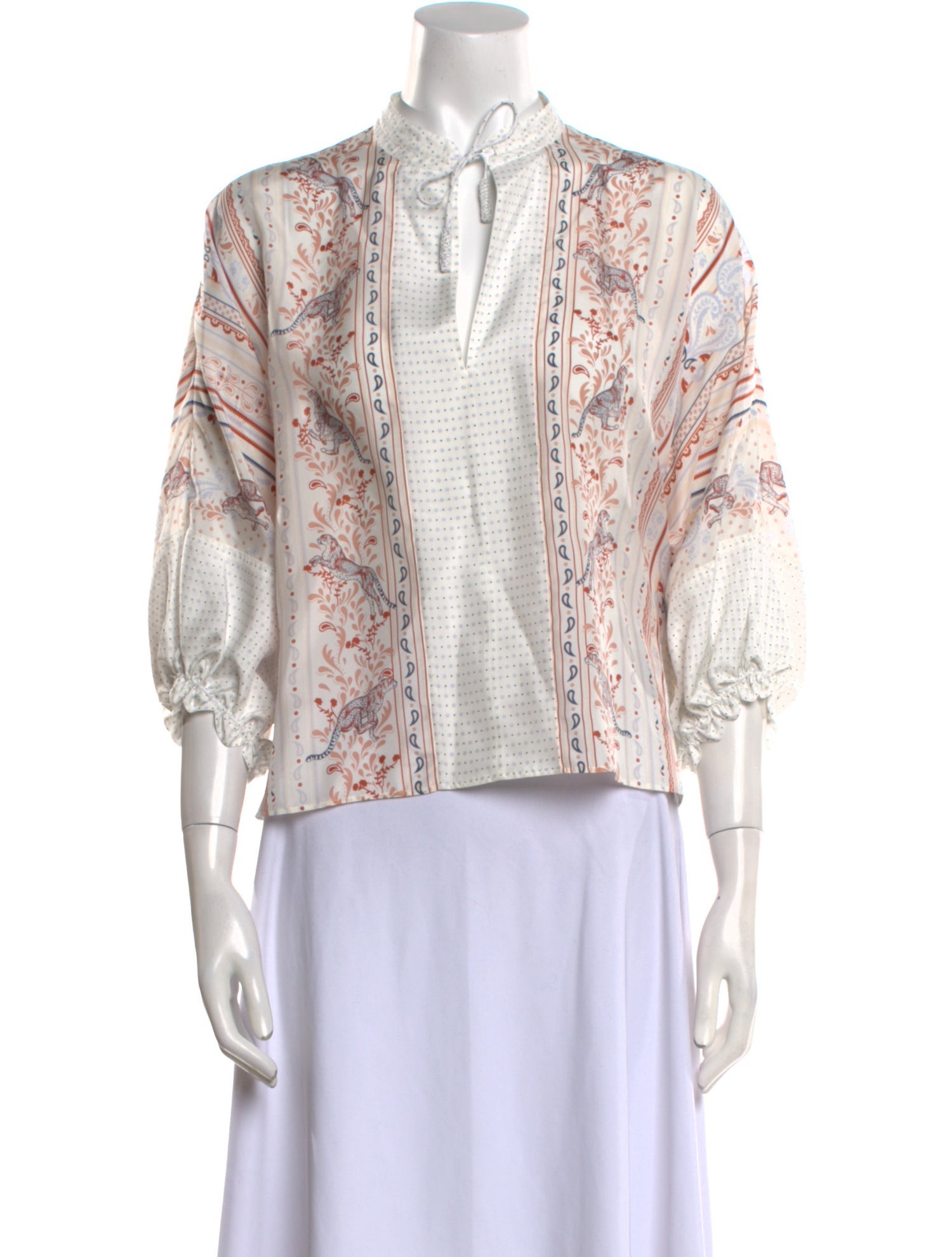 Hermès Silk Printed Blouse w/ Tags