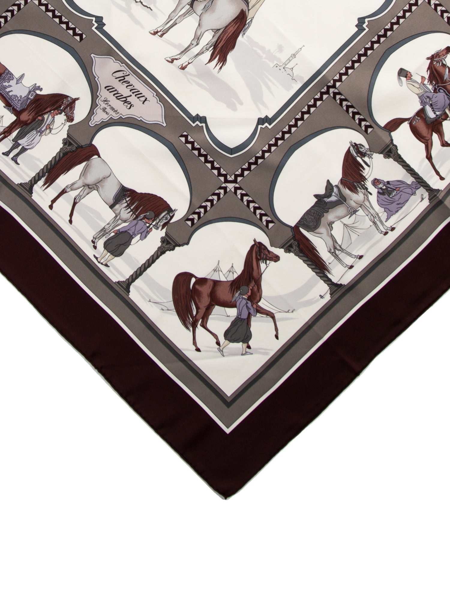 Hermès Chevaux Arabes Silk Scarf