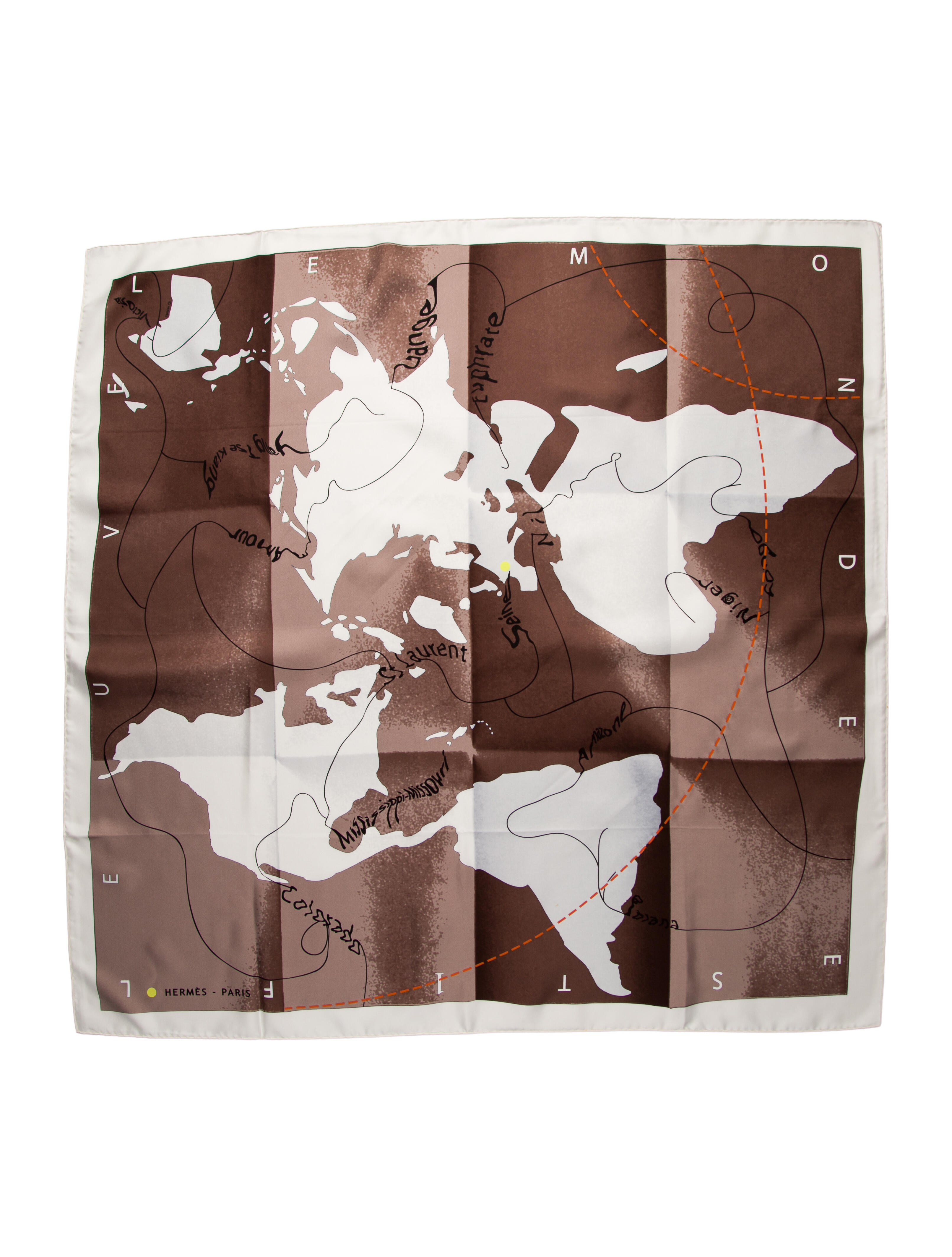 Hermès Le Monde Est Une Fleuve Silk Scarf