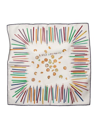 Hermès A Vos Crayons! Silk Scarf