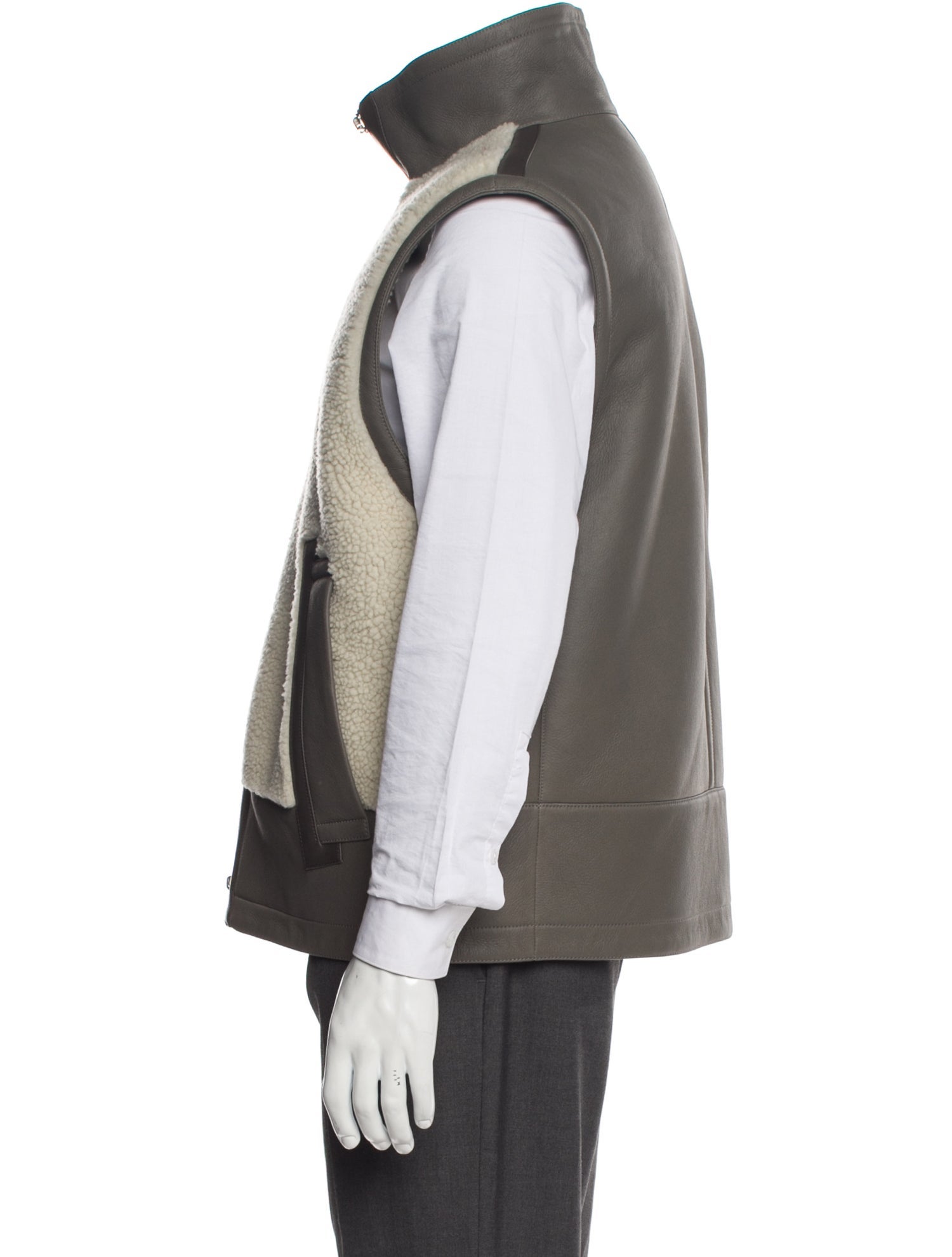 Hermès Shearling Colorblock Pattern Vest w/ Tags