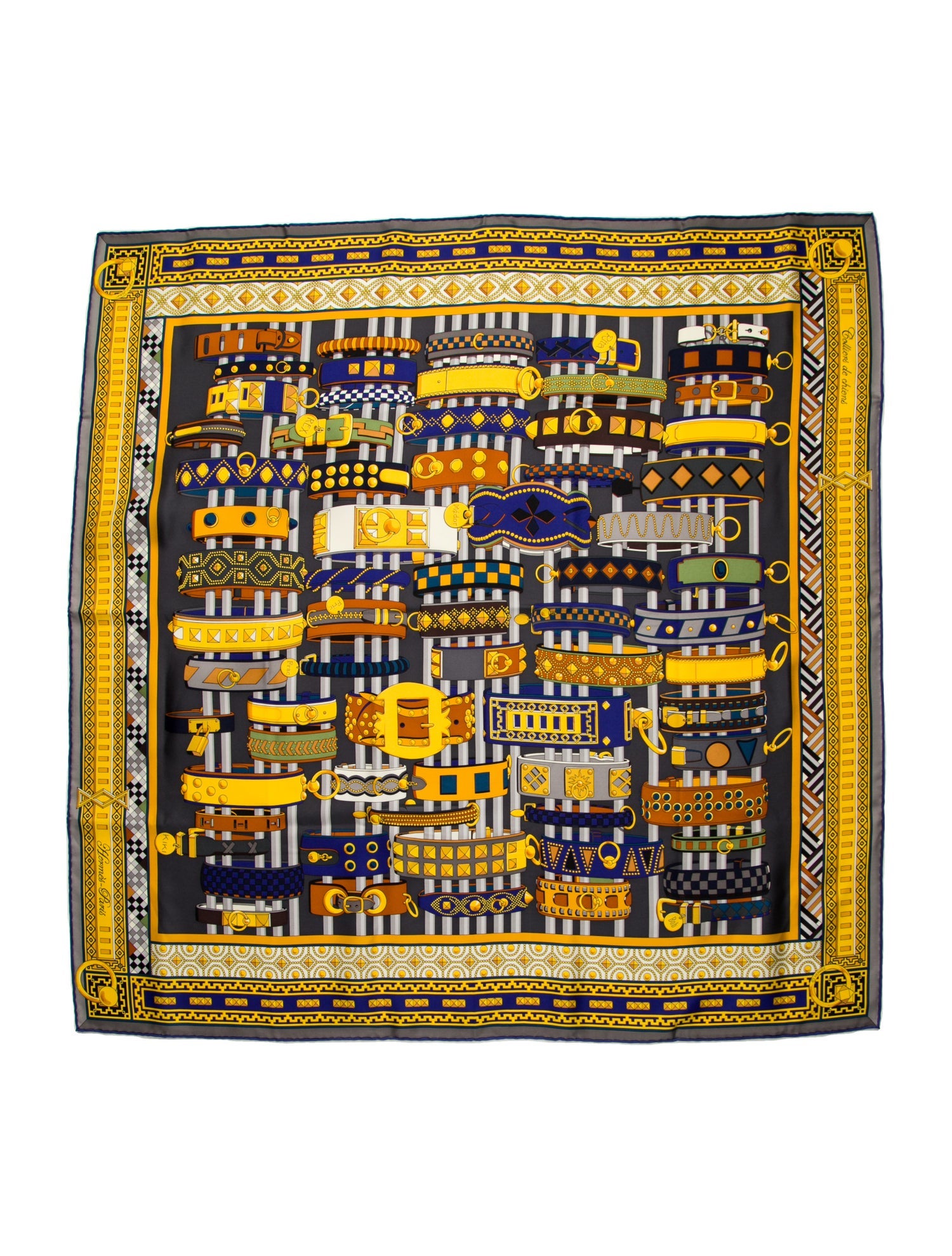 Hermès Colliers de Chiens Silk Scarf
