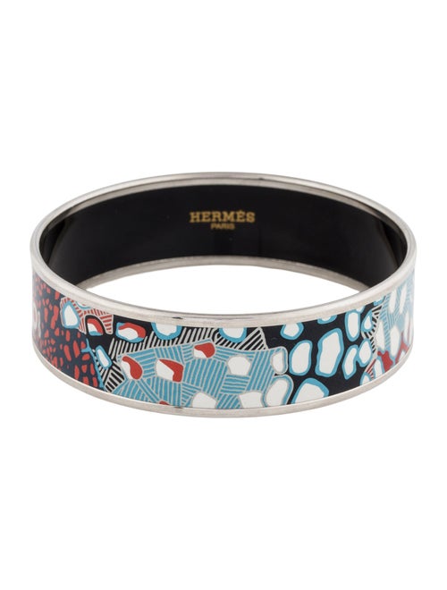 Hermès Wide Enamel Bangle Bracelet