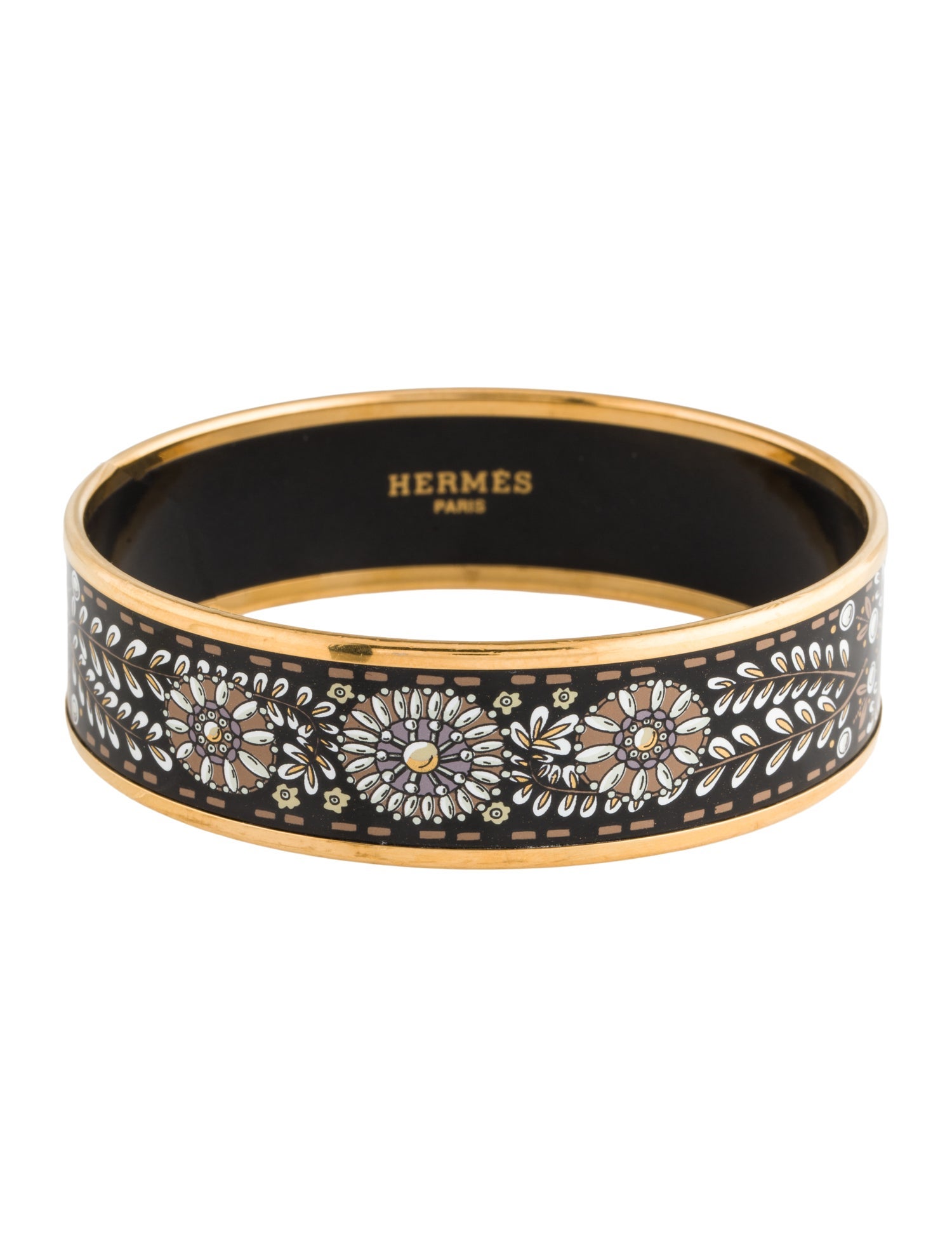 Hermès Wide Enamel Bangle Bracelet