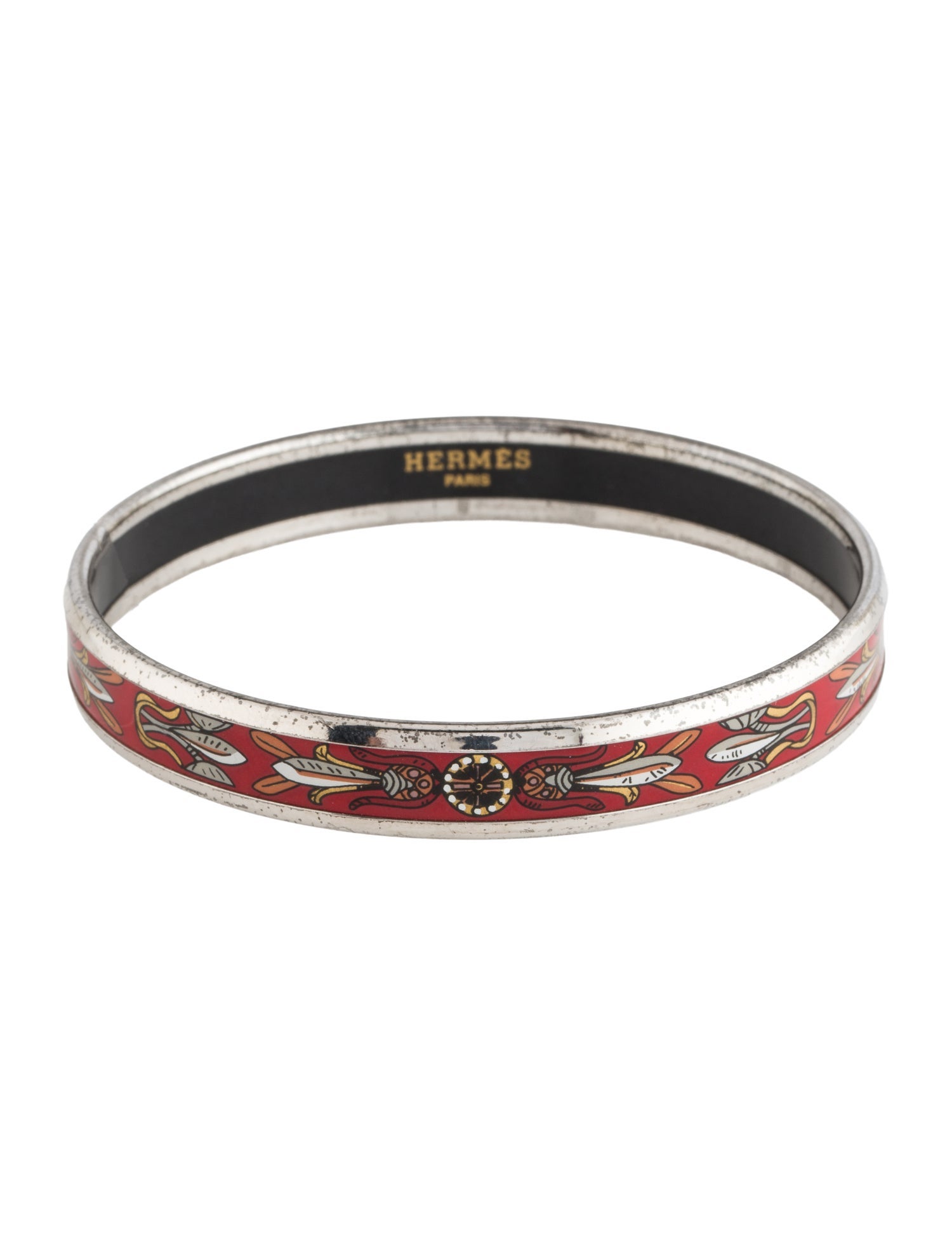 Hermès Narrow Enamel Bangle Bracelet
