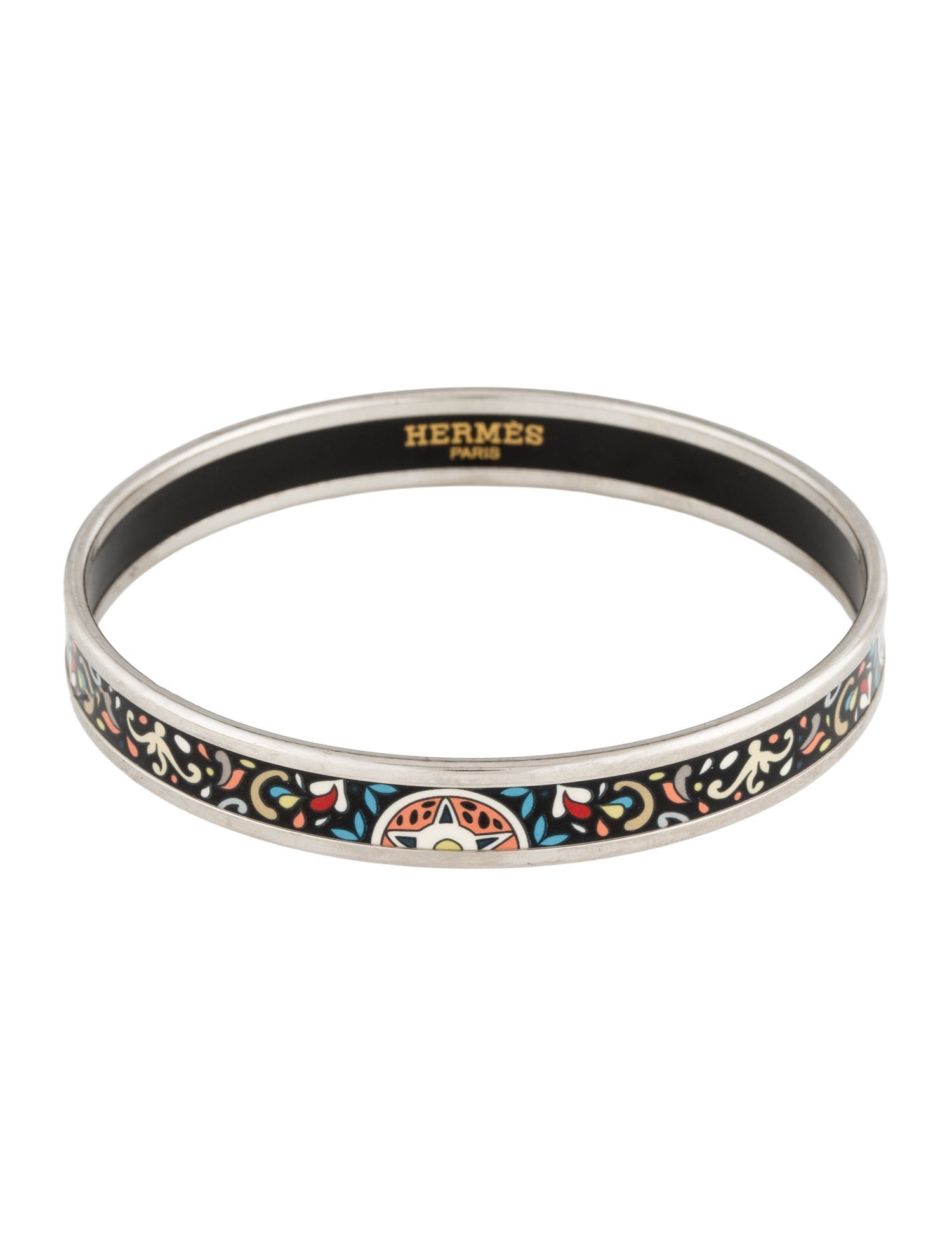 Hermès Narrow Enamel Bangle Bracelet