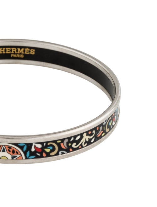 Hermès Narrow Enamel Bangle Bracelet
