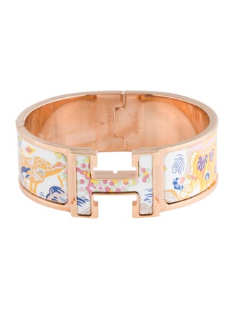 Hermès Clic Clac H Enamel at Turn Lock Bangle Bracelet