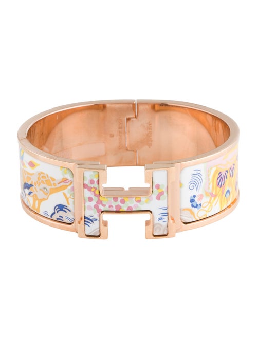 Hermès Clic Clac H Enamel at Turn Lock Bangle Bracelet