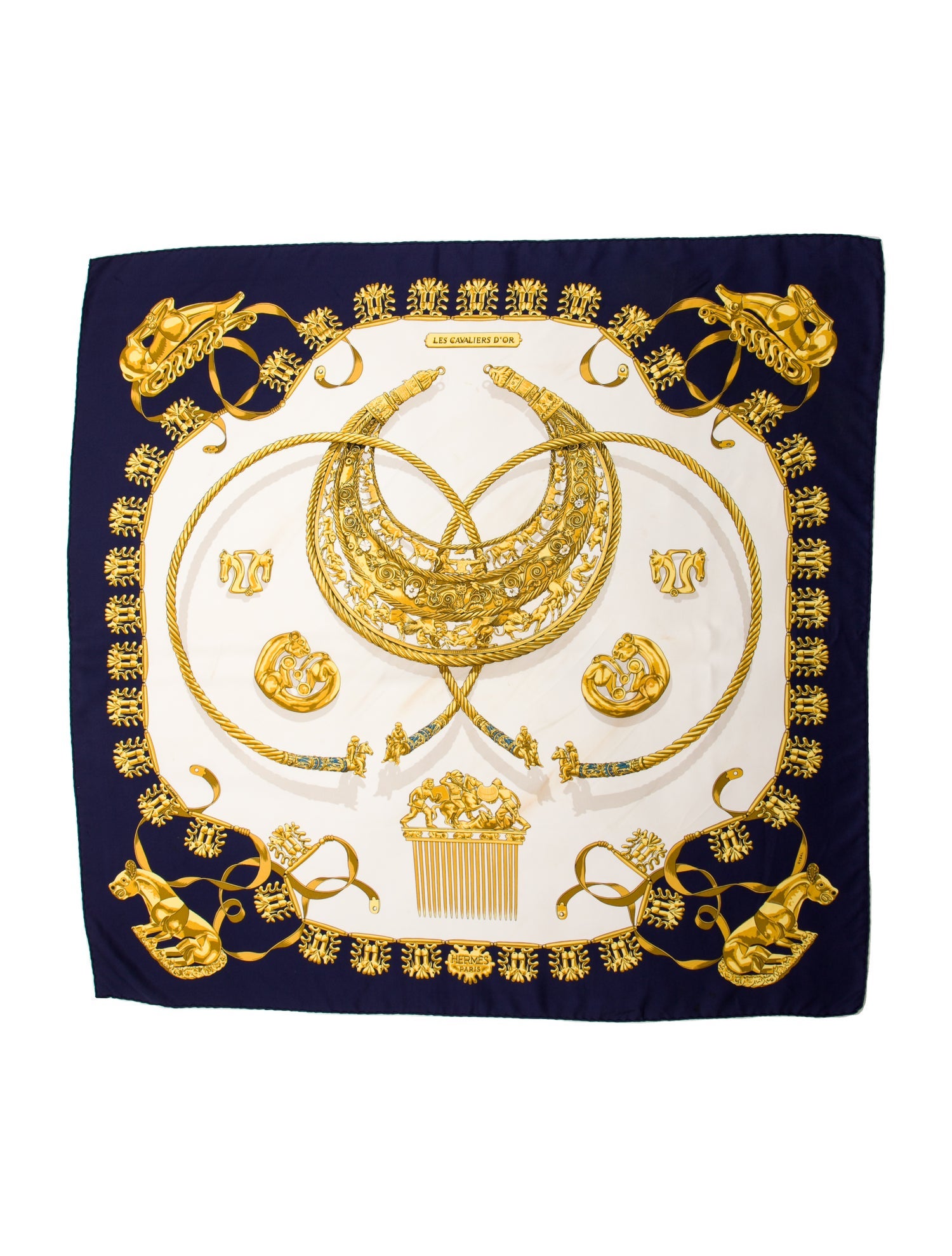 Hermès Les Cavaliers d'Or Silk Scarf