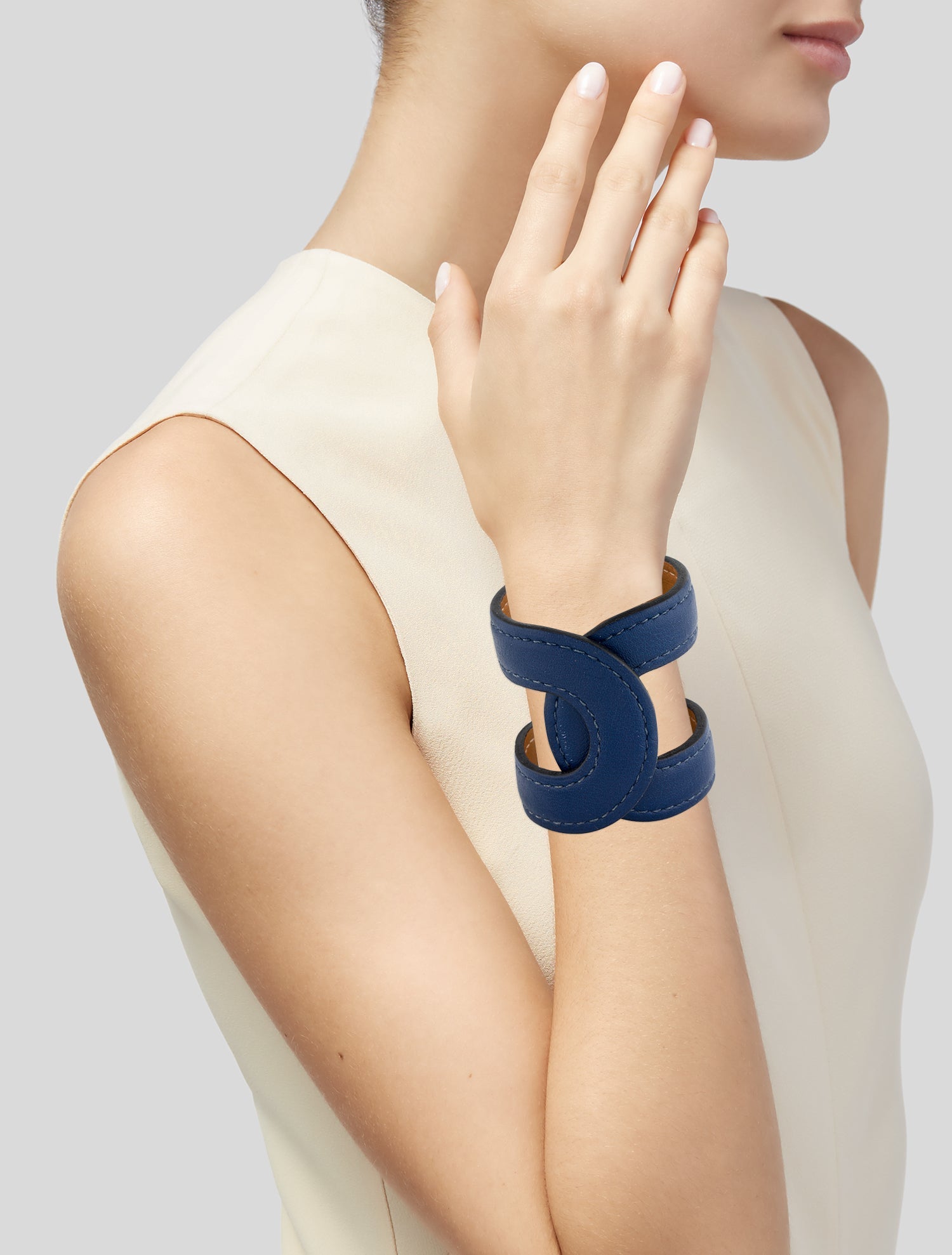 Hermès Leather Ano Cuff Bracelet