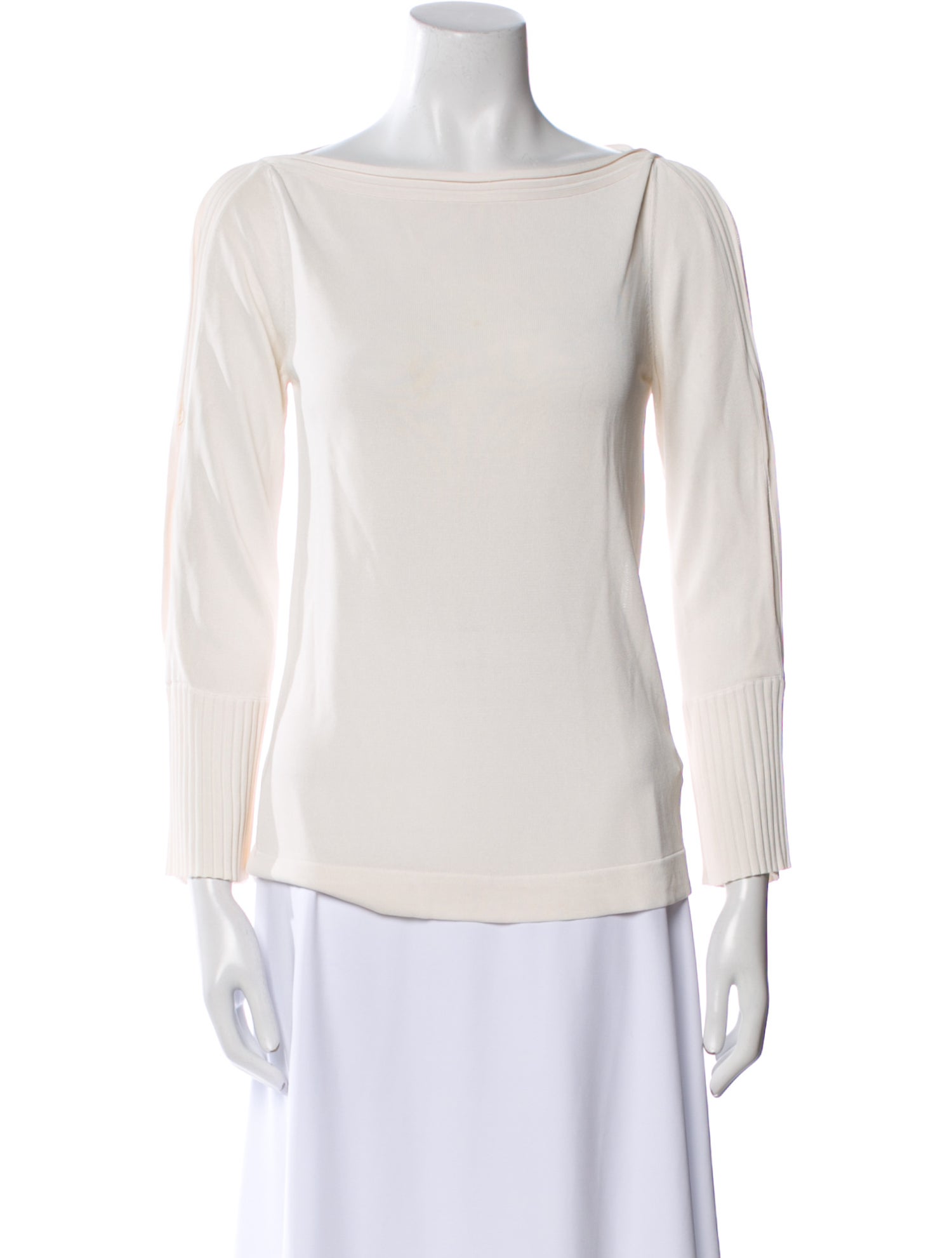 Hermès Bateau Neckline Three-Quarter Sleeve Blouse