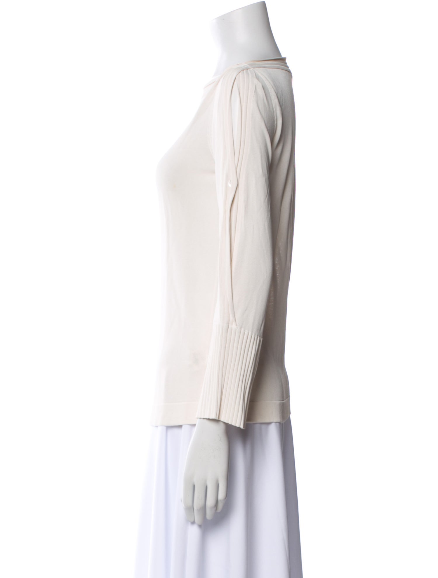 Hermès Bateau Neckline Three-Quarter Sleeve Blouse