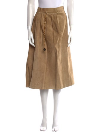 Hermès Leather Midi Length Skirt