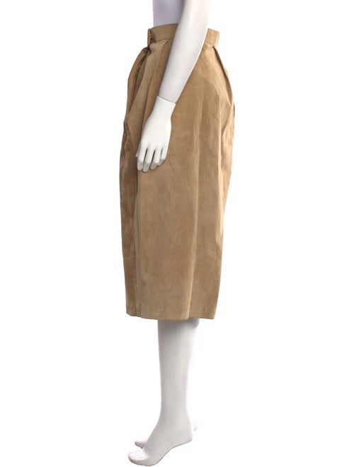 Hermès Leather Midi Length Skirt