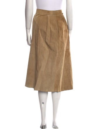 Hermès Leather Midi Length Skirt