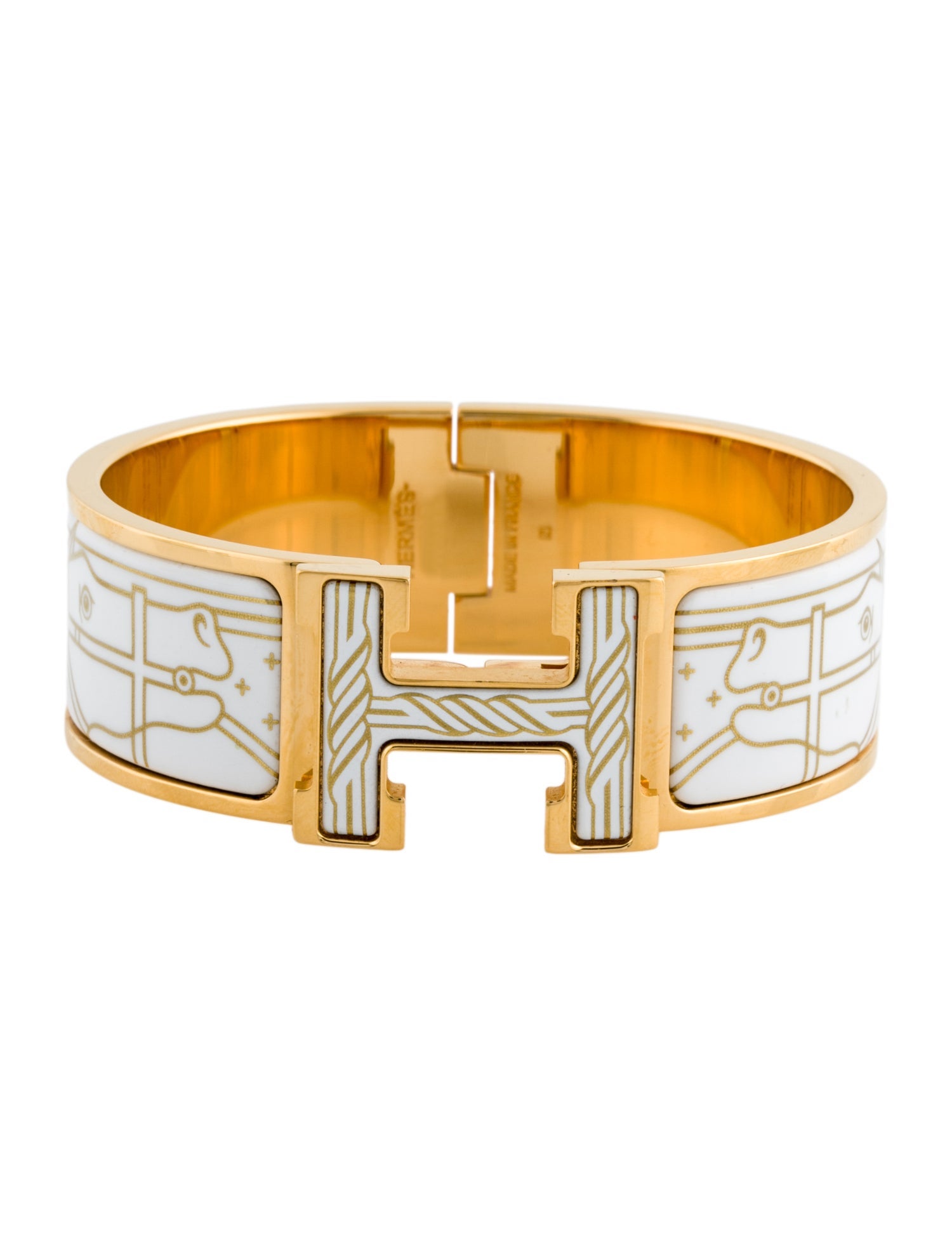 Hermès Clic Clac H w/ Enamel Turnlock Bracelet