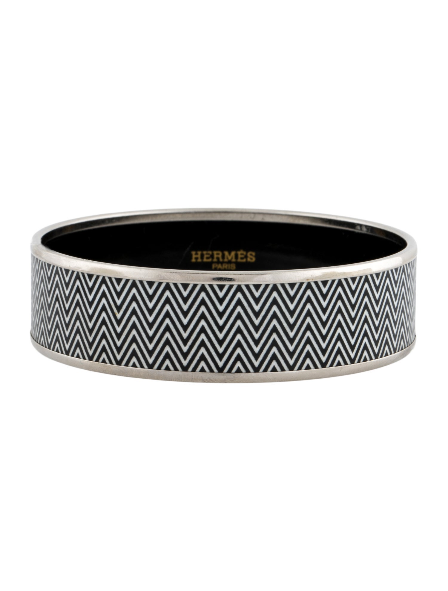 Hermès Wide Enamel Bangle Bracelet