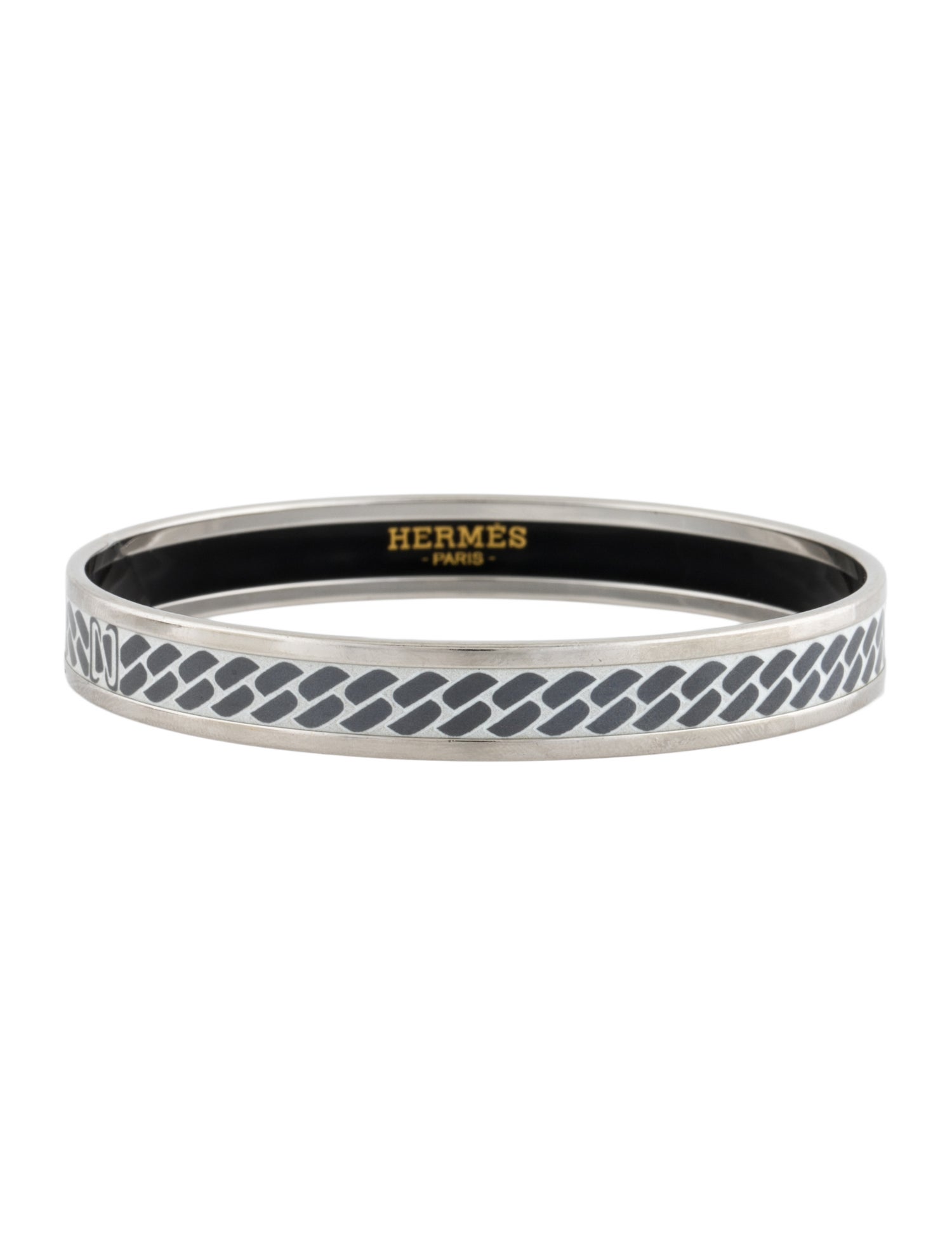 Hermès Narrow Enamel Bangle Bracelet
