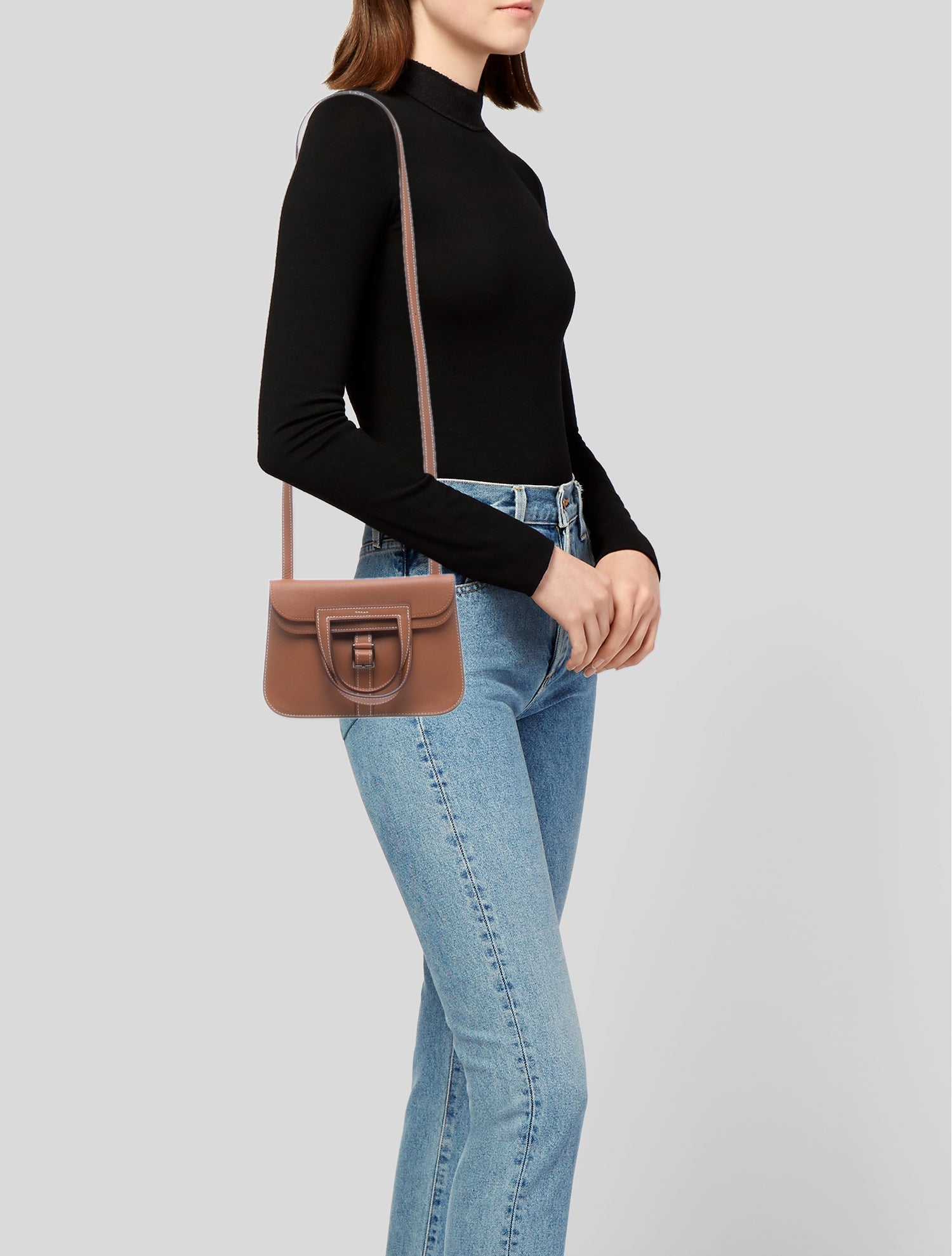 小物 HERM`ES Hermès Swift Mini Halzan 22 - Brown Crossbody Bags, Handbags