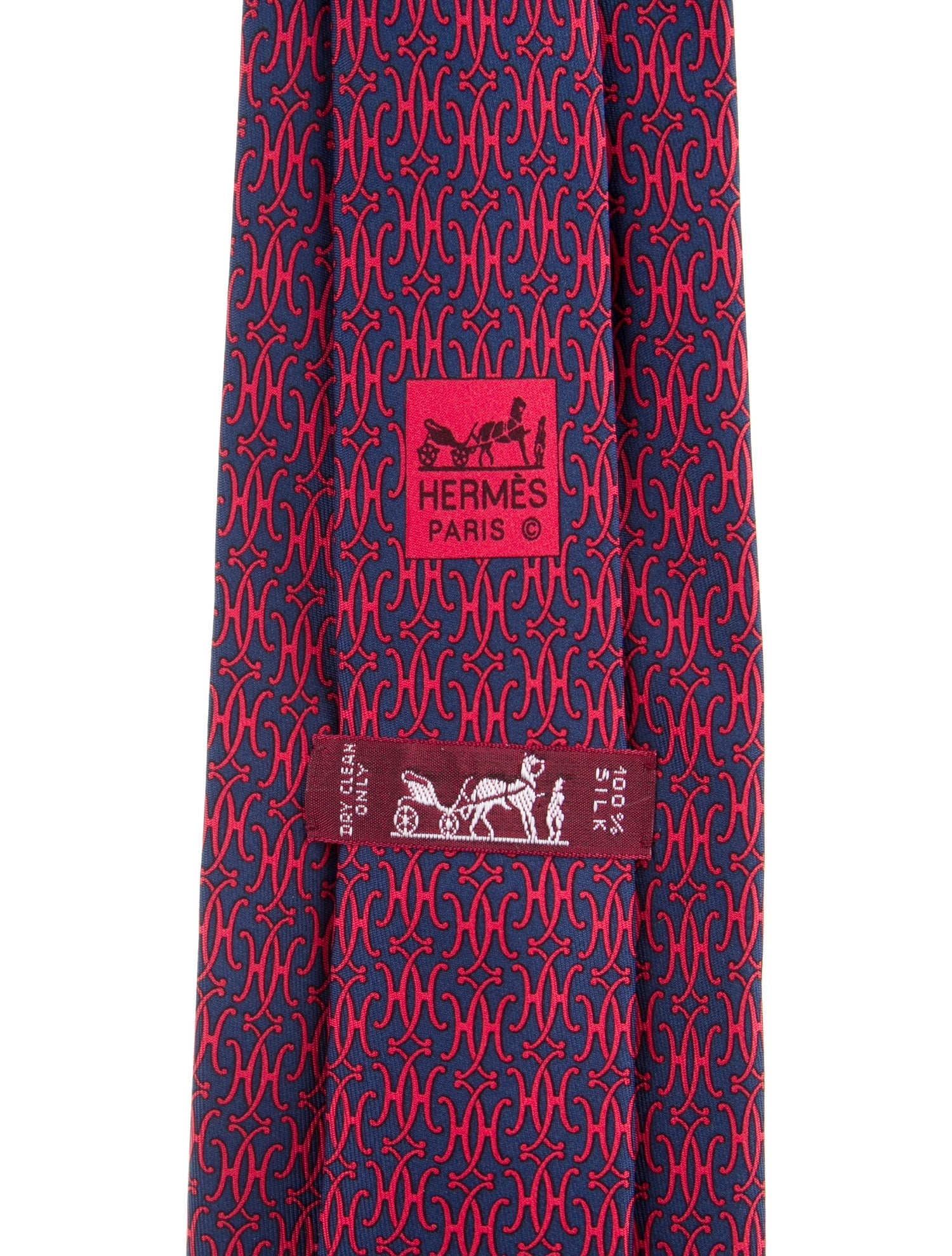 Hermès patterned silk tie