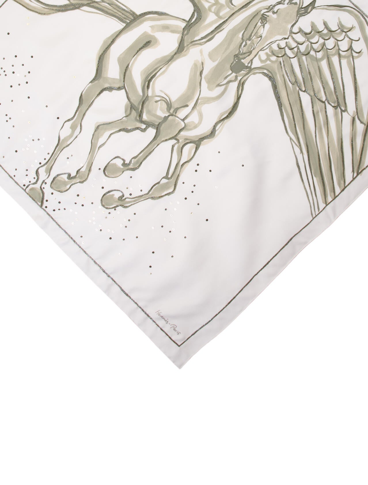 Hermès Libre Comme Pegase Embroidered Silk Scarf w/ Tags