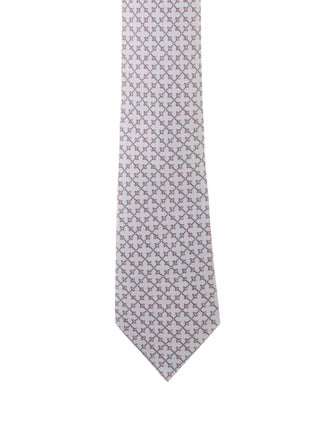 Hermès pattern silk tie
