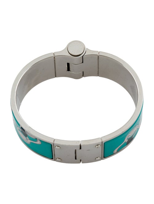 Hermès Hinged Wide Enamel Bangle Bracelet