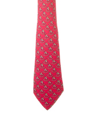 Hermès pattern silk tie