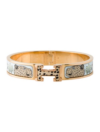 Hermès Enamel Leopard Clic H Bracelet