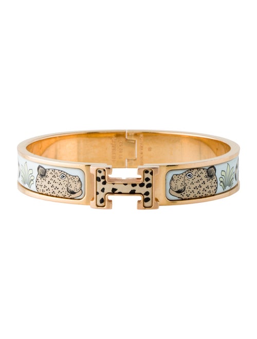Hermès Enamel Leopard Clic H Bracelet